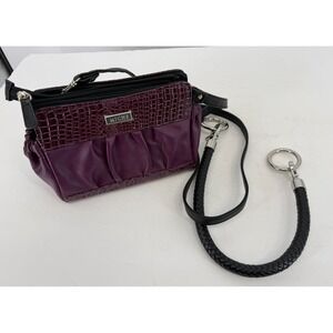 Miche Petite  Interchangeable Purse Handles & Straps Lot Crossbody Croc Purple